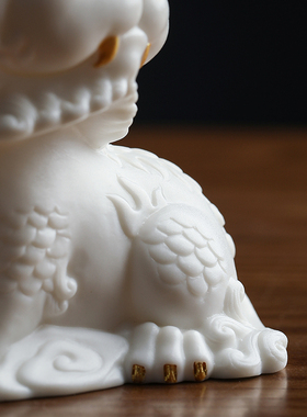 东方泥土 谛听 中式创意陶瓷小巧可爱办公室茶桌汽车车载桌面摆件