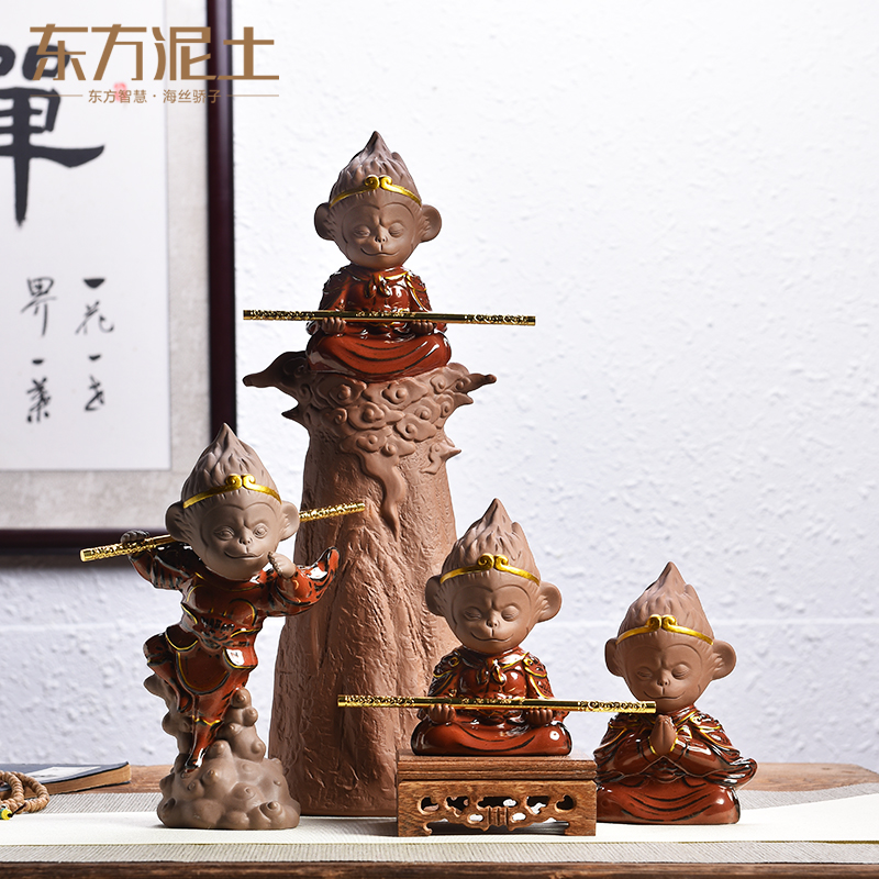 东方泥土陶瓷齐天大圣摆件