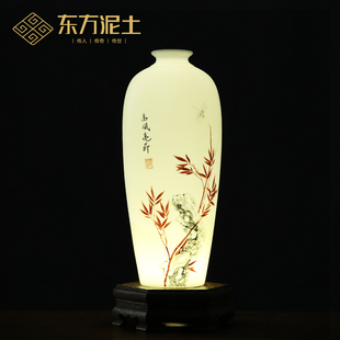 东方泥土 省大师张丽娇老师作品 陶瓷手绘花瓶摆件客厅博古架装饰