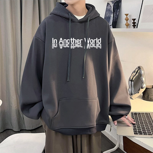 春秋季连帽衫卫衣外套宽松薄款青少年男初中生休闲带帽上衣服潮流