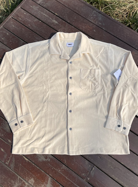 原D男新款美式街头潮牌OB乳白色宽松开身毛巾面料春秋穿夹克外套