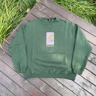 原新款 宽松落肩短粗套头卫衣 澳洲滑板街头潮牌PSPT复合棉加绒美式