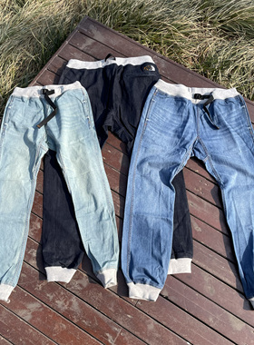 清货特价原D中性日本复古登山攀岩街头潮牌RKX水洗牛仔束脚裤直筒