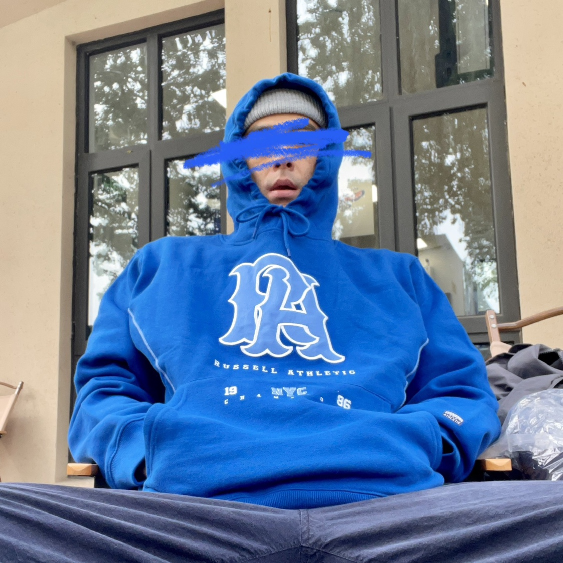 原D新款美式复古运动休闲潮牌RSSLL加绒水洗棉刺绣字母宽松帽衫