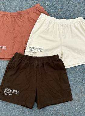 原D新款美式复古街头滑板潮牌MOPQ纯棉宽松休闲三分短裤居家户外