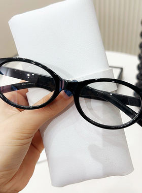 2025新款椭圆形小框猫眼光学眼镜架可网红复古韩版防蓝光平光镜女