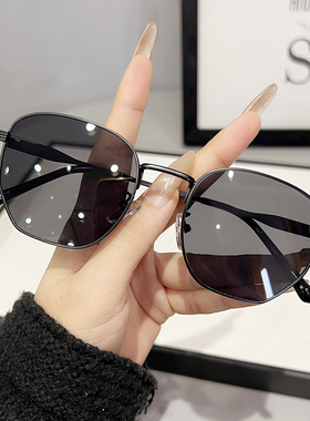 太阳眼镜女夏gm墨镜2025新款潮ins复古防紫外线开车圆脸大脸眼睛