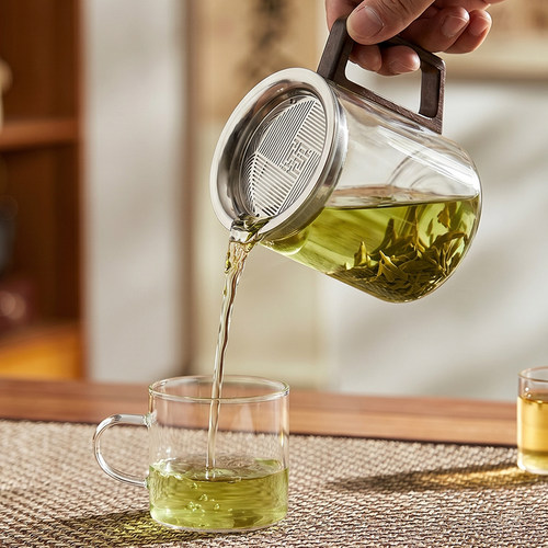 青苹果合一泡茶壶懒人泡茶神器玻璃茶水分离家用单壶高档旅行茶具