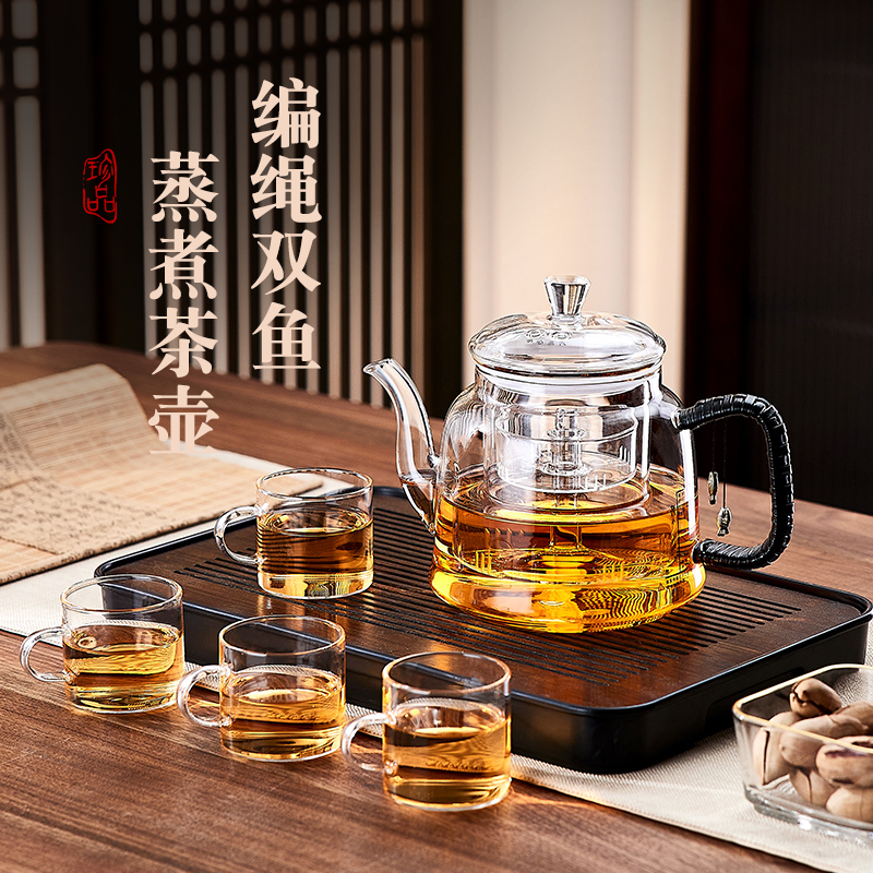 2025新款防爆高硼硅玻璃煮茶壶具电陶炉泡围炉煮茶器家用套装烧水