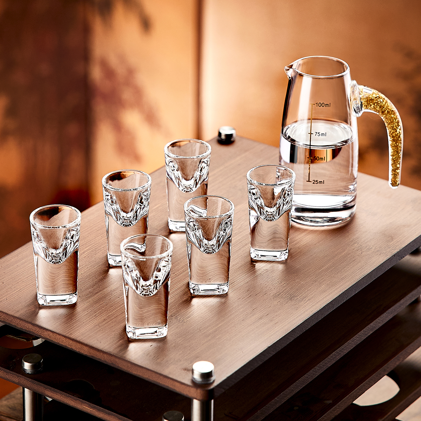 轻奢高档白酒杯小酒杯子分酒器家用shot杯二两套装酒盅酒具子弹杯