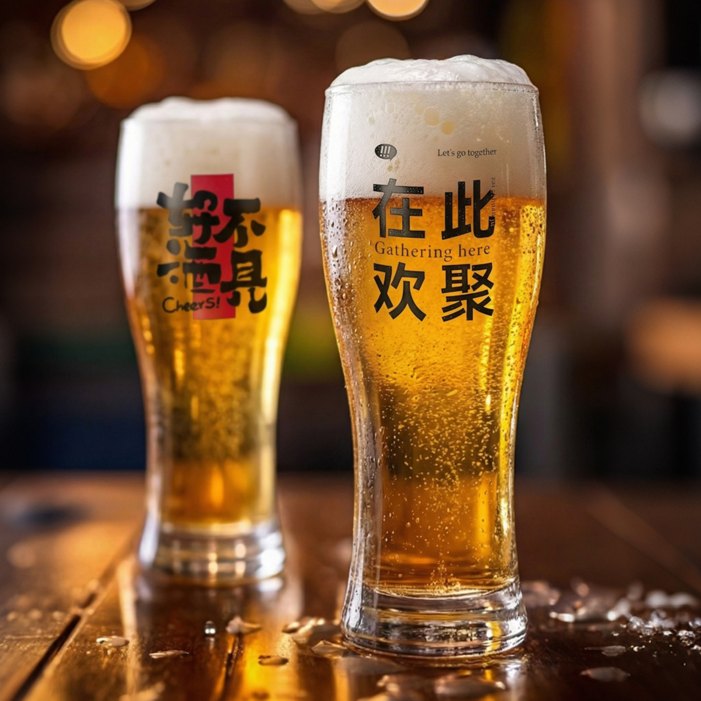 轻奢高档啤酒杯大容量玻璃水杯家用扎啤杯子高颜值饮料冷饮果汁杯