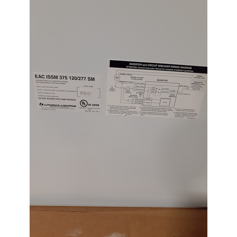 Sistema De Inversor De CA Interrumpible Lithonia Lighting EA