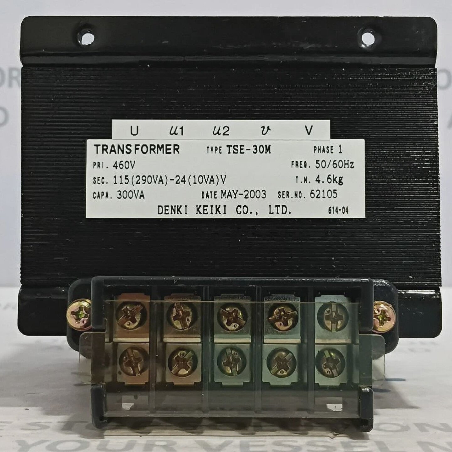 Denki Keiki TSE30M Transformer 300VA Pri. 460V Sec. 115290VA