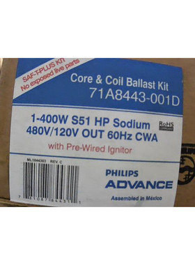 Kit De Balasto Philips 71A8443-001D Core Y Bobina 400W - NUE