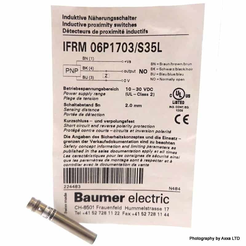 Inductive Sensor IFRM-06P1703/S35L Baumer 2.0mm 10-30VDC IFR