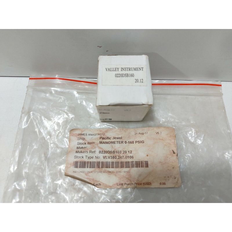 Valley Instrument 0220DSB160 Manometro