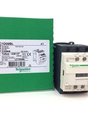 Contactor LC1D09BL Schneider 24VDC 4kW 1NO 1NC 036107