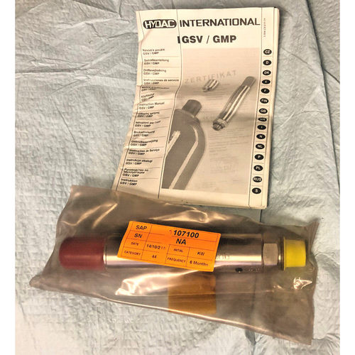 Hydac GSV6-10-CE1637 Gas Safety Valve. EN ISO 4126-1.6.G125