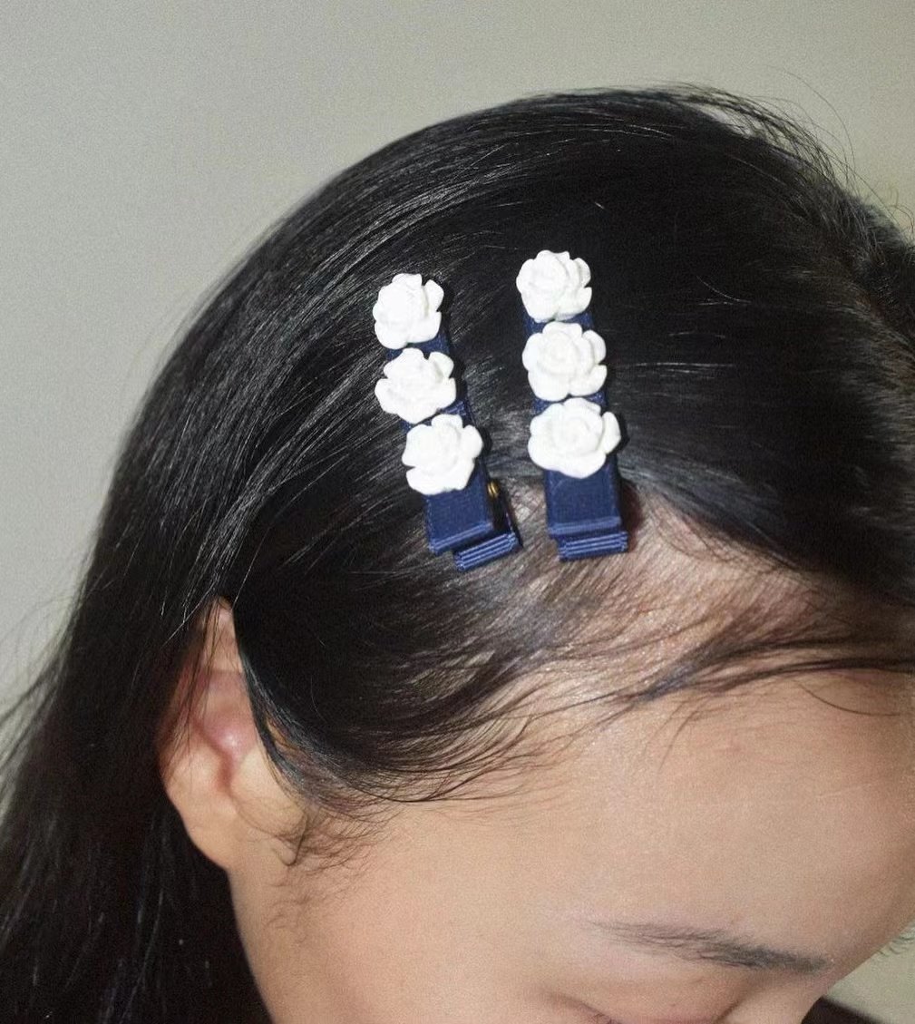 usite同款变边发夹玫瑰花对夹