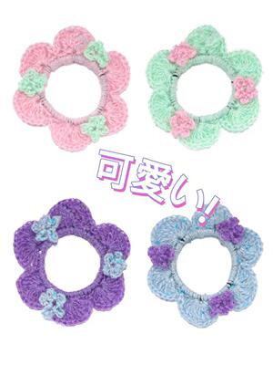 买2送1！嗲妹秋冬6色拼色发圈