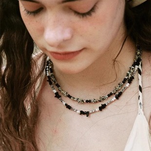 乱序斑点石 冰岛记录天然石串珠项链手链锁骨链单依纯毛晓彤同款