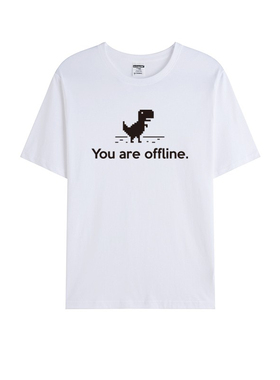 夏季程序员T恤码农You are offline恐龙google极客男女谷歌短袖
