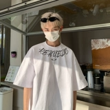 Tide, летняя трендовая брендовая футболка с коротким рукавом в стиле хип-хоп, круглый воротник, оверсайз, короткий рукав