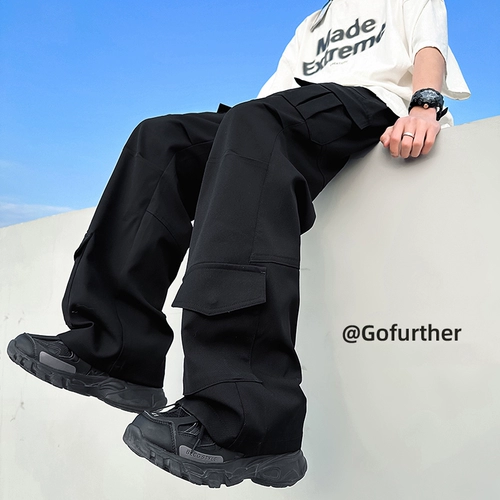 Брендовые штаны, осенние, в американском стиле, свободный прямой крой