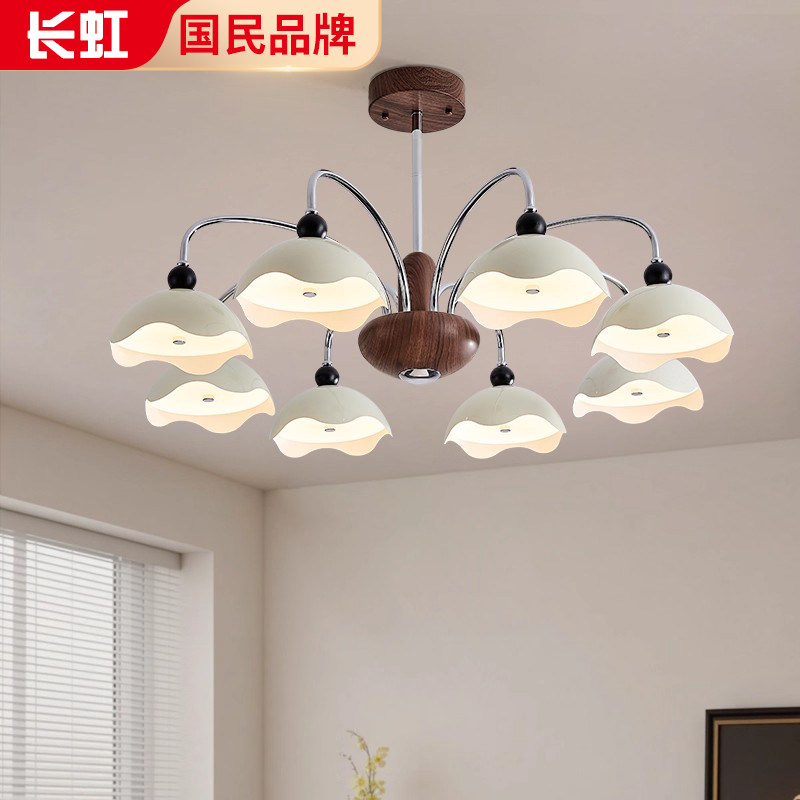 长虹中古风客厅吊灯大厅主灯蛋壳奶油风高级感2025年新款法式复古