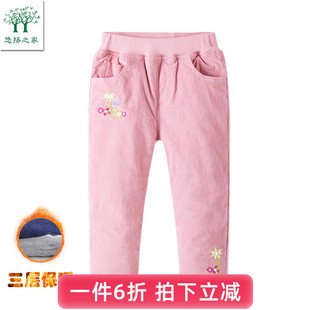 婴儿长裤 女童冬季 子女宝宝灯芯绒冬装 儿童夹棉秋冬裤 加绒加厚棉裤