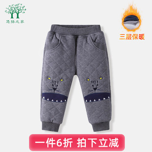 冬装 子可开档男童秋冬长裤 一1两三3四岁儿童夹棉裤 男宝宝加厚棉裤