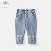 子春秋小童2121新款 三岁3宝宝裤 秋装 牛仔裤 子 儿童公主韩版 女童裤