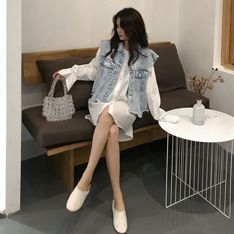 2019春夏新款韩版气质百搭轻熟修身显瘦短款毛边牛仔马甲背心女潮|msdalam kategori Butik wanita / wanita, skirt - dari Buy2taobao.com untuk memberikan perkhidmatan ejen Taobao profesional membeli