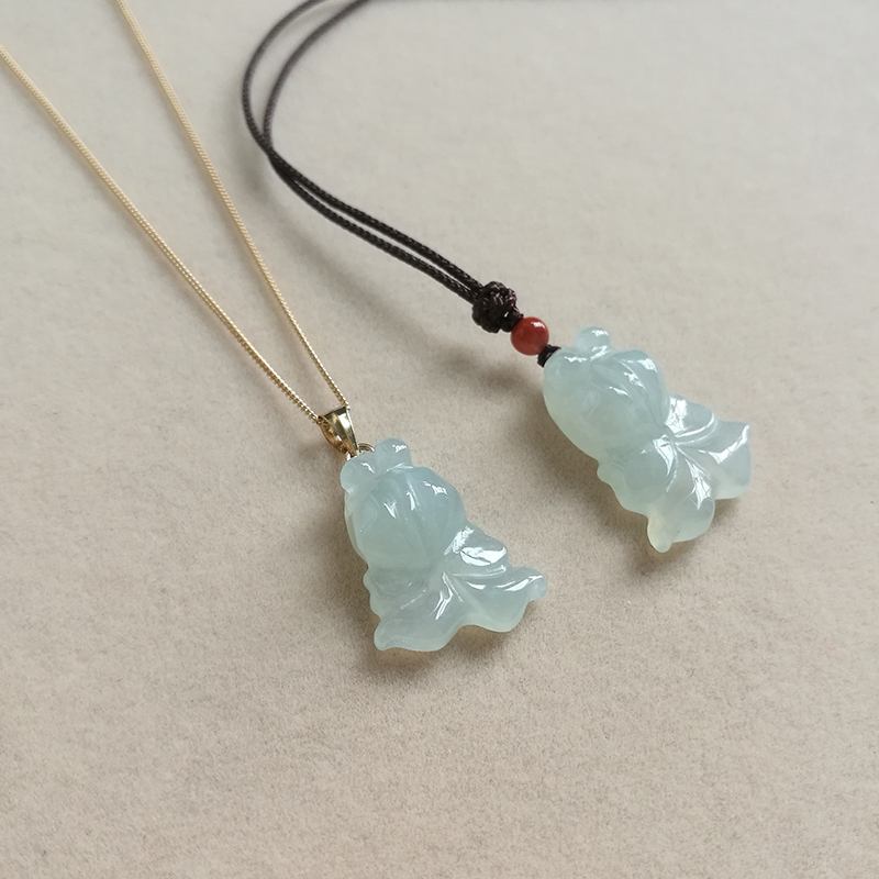 如鱼得水天然翡翠可爱小金鱼吊坠