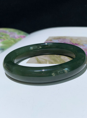 天然和田玉青海湖水绿手镯