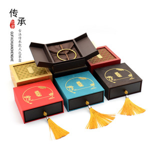 古法抽屉盒传承盒珠宝首饰盒吊坠项链盒玉器翡翠手镯礼品首饰盒