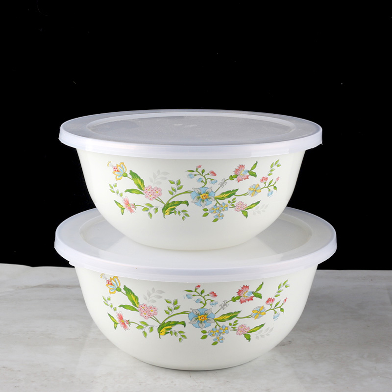 老式搪瓷碗带盖保鲜碗大汤盆饭碗