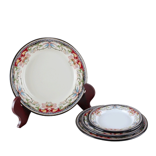 特厚搪瓷盘子 碟子 高点盘 水果盘家用餐具 搪瓷碟子平盘双料搪瓷