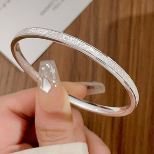 足银9999纯银手镯女满天星镯子轻奢繁星细闪高级感闭口实心送女友