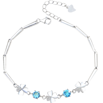 999纯银四叶草手链女ins小众首饰