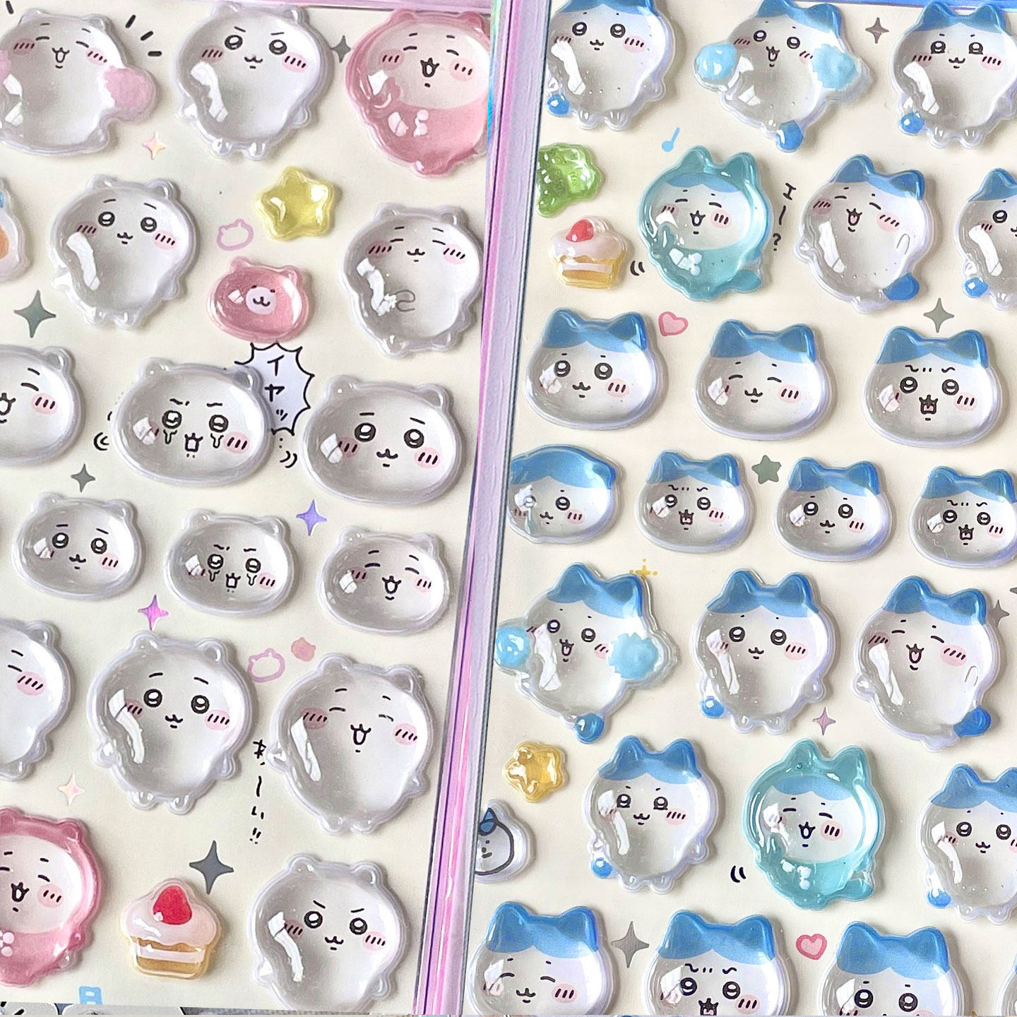 可爱吉伊卡哇贴纸高颜值3d立体水晶果冻贴手机壳平板装饰贴手账吉伊卡哇实心立体浮雕水晶贴纸可爱乌萨奇飞鼠