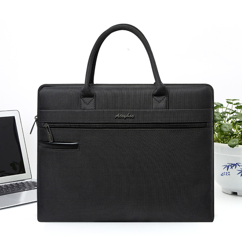 杰利文件包男士商务办公会议包 a4文件袋拉链大容量加厚防水电脑