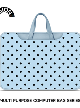 V-SION原创插画蓝色斑点笔记本重磅电脑包手提适用苹果macbook15点6寸小新air13华为matebook联想女14内胆包