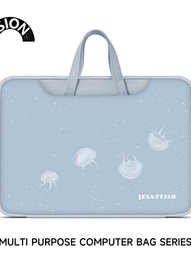 VISION蓝色水母笔记本电脑包手提适用苹果macbook15点6寸小新air13.3华为matebook联想女14内胆包pro保护套