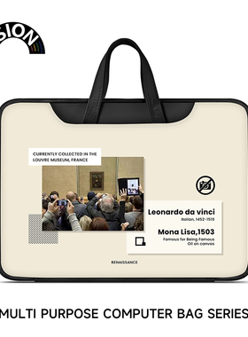 VISION原创名画笔记本电脑包手提适用苹果macbook15点6寸小新air13.3华为matebook联想女14内胆包pro保护套