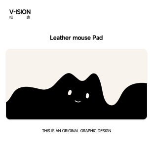 VISION搞怪猫咪超大号鼠标垫女办公学习游戏电脑键盘皮革桌垫