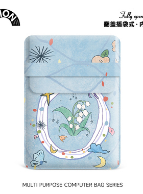 V-SION甜美图画笔记本电脑包适用于华为matebook14寸保护套联想小新pro16苹果macbook15.6竖版平板内胆包12寸