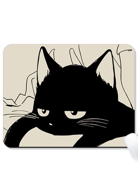 可爱黑猫小号鼠标垫女防滑