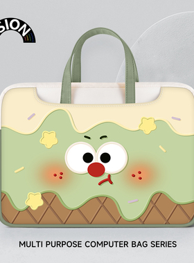 VISION抹茶冰激凌笔记本电脑包手提适用苹果macbook15点6寸小新air13.3华为matebook联想女14内胆包pro保护套