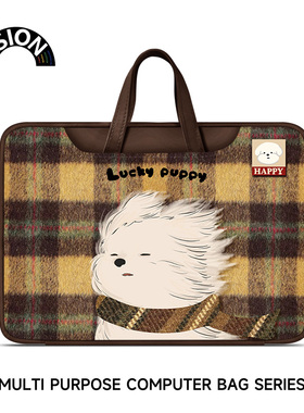 V-SION吹风小狗笔记本重磅电脑包适用于苹果macbook15点6寸手提包小新air13华为matebook联想女14内胆包